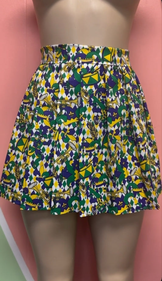 #1 Mardi Gras Pleated Skirt