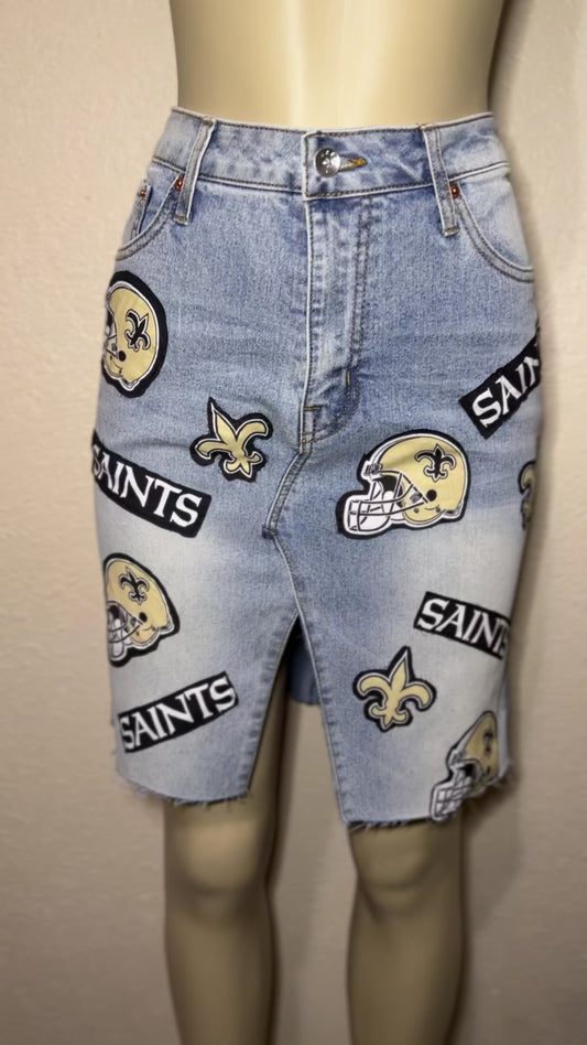 Jean Saints Patch Skirt